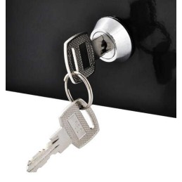 Iso Metallinen Lipas Avainlukolla 30x24x9cm | Musta rahalipas