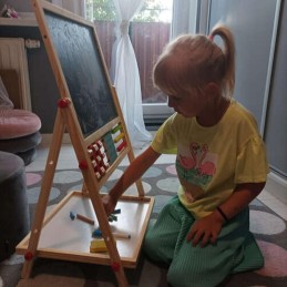 Kaksipuolinen Puinen Puuhataulu (6-in-1) – Opetuslelu Lapselle