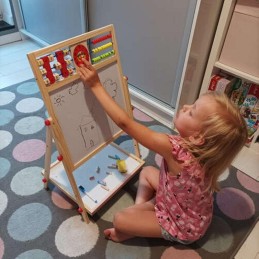 Kaksipuolinen Puinen Puuhataulu (6-in-1) – Opetuslelu Lapselle