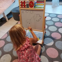 Kaksipuolinen Puinen Puuhataulu (6-in-1) – Opetuslelu Lapselle