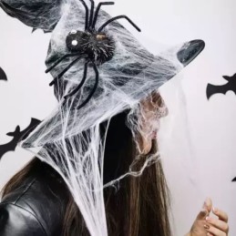 Keinotekoinen hämähäkinseitti ja 2 hämähäkkiä | Halloween-koriste 60 g
