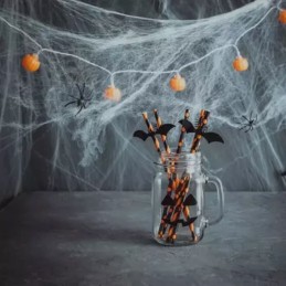 Keinotekoinen hämähäkinseitti ja 2 hämähäkkiä | Halloween-koriste 60 g