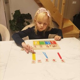 Puinen matematiikan opettelusetti ja laskutikut | Kehittävä puulelu lasten laskuoppiin