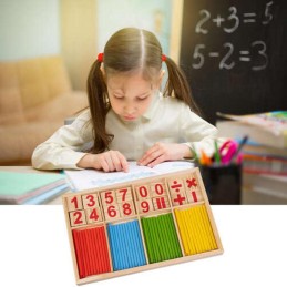 Puinen matematiikan opettelusetti ja laskutikut | Kehittävä puulelu lasten laskuoppiin