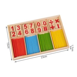 Puinen matematiikan opettelusetti ja laskutikut | Kehittävä puulelu lasten laskuoppiin