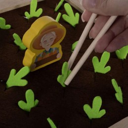Puinen 2-in-1 Montessori-muistipeli ja helmipeli | Kehittävä puulelu Maatila lapsille 3v+