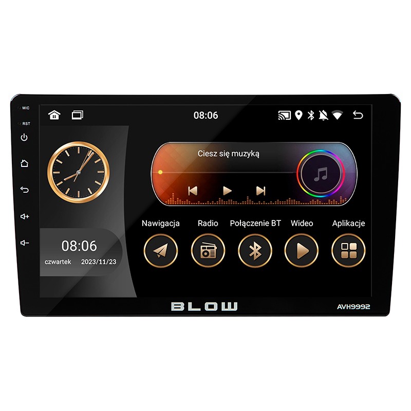 Android 12 Autosoitin 2-DIN | 9" Full HD Kosketusnäyttö | CarPlay & Android Auto