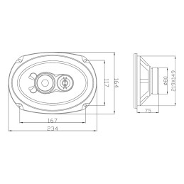 Autokaiuttimet 6x9" Blow 250W | 3-tie | Ovaalit | 2 kpl