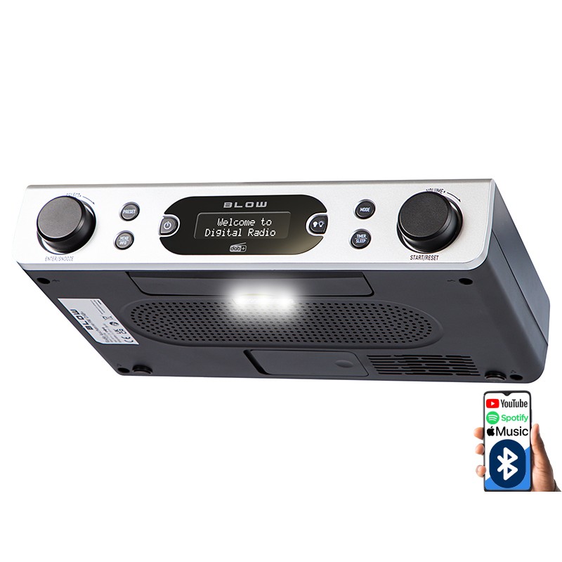 BLOW RK1 Keittiöradio DAB+/FM | Bluetooth | LED-valo | Kaapin alle asennettava