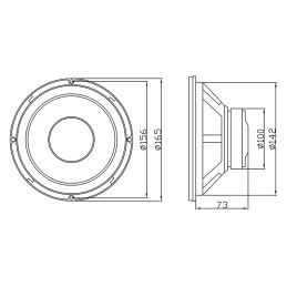 Autokaiutin Woofer 6,5" | BLOW | 200W | 165mm | Bassokaiutin
