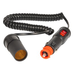 Tupakansytyttimen jatkojohto kierteellä 1.8m | 12V/24V | BLOW kytkimellä