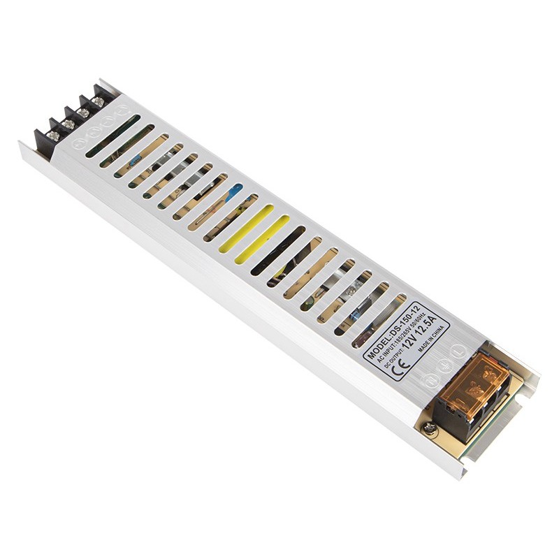 Slim LED-virtalähde 12V 12.5A 150W | Ohut malli