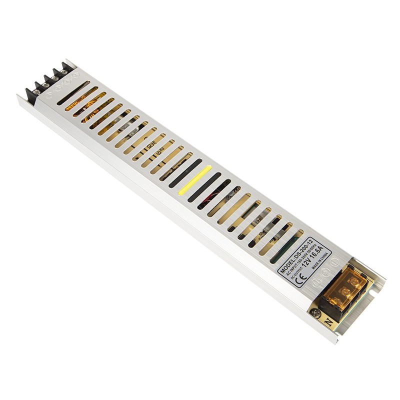 Slim LED-virtalähde 12V 16,6A 200W | Ohut malli