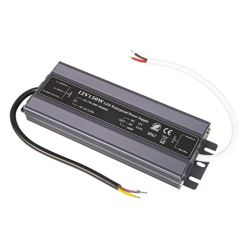 Vedenpitävä LED-virtalähde 12V 12,5A 150W Ultra Slim IP67 | BLOW