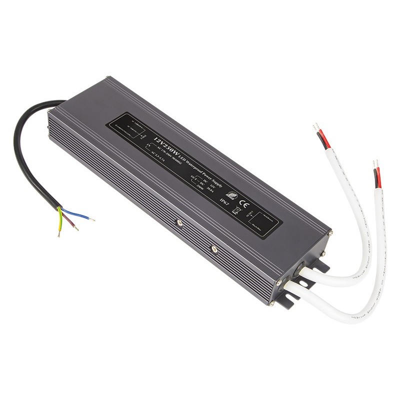 Vedenpitävä LED-virtalähde 12V 21A 250W Ultra Slim IP67 | BLOW