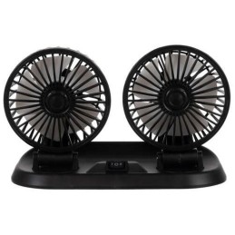 Auton kaksoistuuletin 12V  | Tehokas 360° viilennys autoon