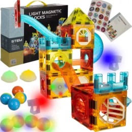 Magneettiset rakennuspalikat 75 osaa – valaiseva kuularata