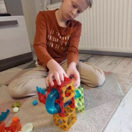Magneettiset rakennuspalikat 75 osaa – valaiseva kuularata