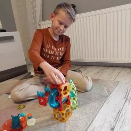 Magneettiset rakennuspalikat 75 osaa – valaiseva kuularata