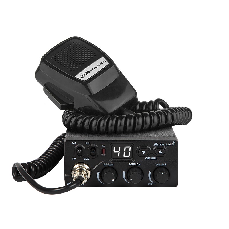 Midland M-Zero CB-puhelin | RF Gain & Squelch | CH/EMG-pikavalinta