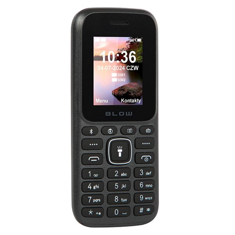 Peruspuhelin Blow Dual SIM | SOS-painike | Taskulamppu | Musta