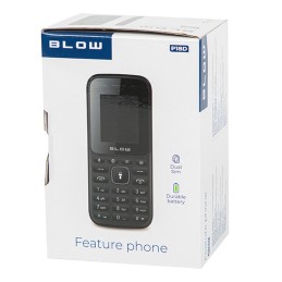 Peruspuhelin Blow Dual SIM | SOS-painike | Taskulamppu | Musta