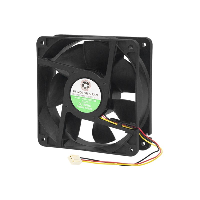 Tuuletin 120x120x38mm 12V | Kuulalaakeroitu 3-napainen
