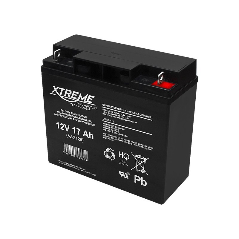 -akku 12V 17Ah | Huoltovapaa | Varausvoima | UPS-akku