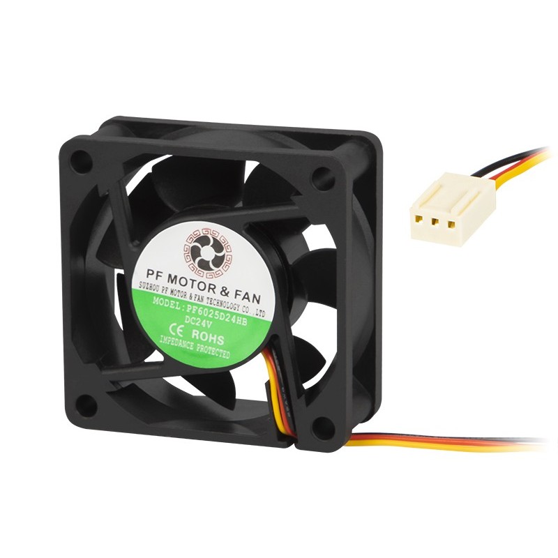 Tuuletin 60x25mm 24V | Kuulalaakeri | 3-johtiminen