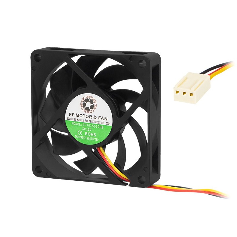 Tuuletin 70x15mm 12V | Kuulalaakeri | 3-johtiminen