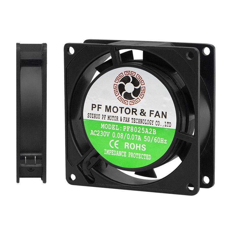 Tuuletin 80x80x25mm 230V | Kuulalaakeroitu TERMINAL-liitännällä