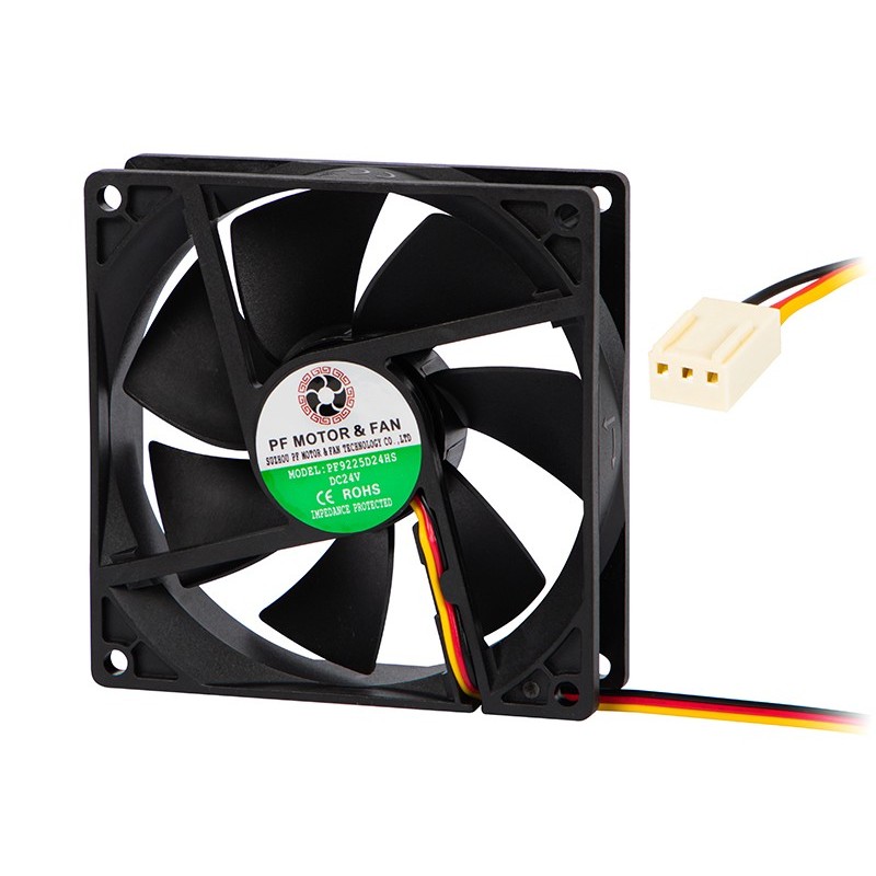Laitetuuletin 92x92x25mm | 24VDC 2000rpm | 127,5 m³/hr ilmavirta