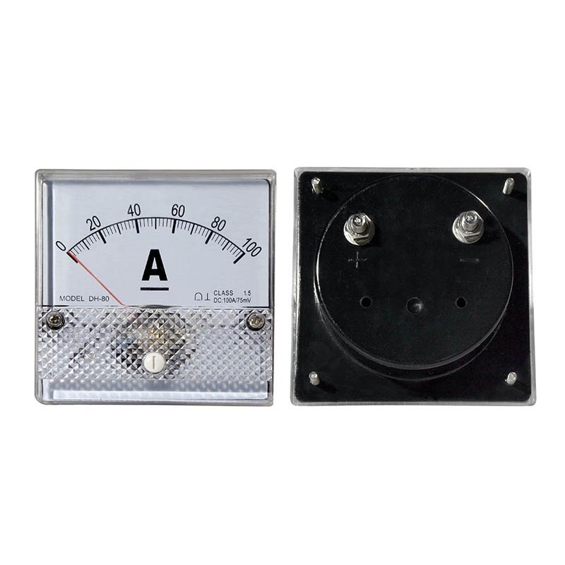 Ampeerimittari 0-100A DC | 80x80mm | Analoginen mittari
