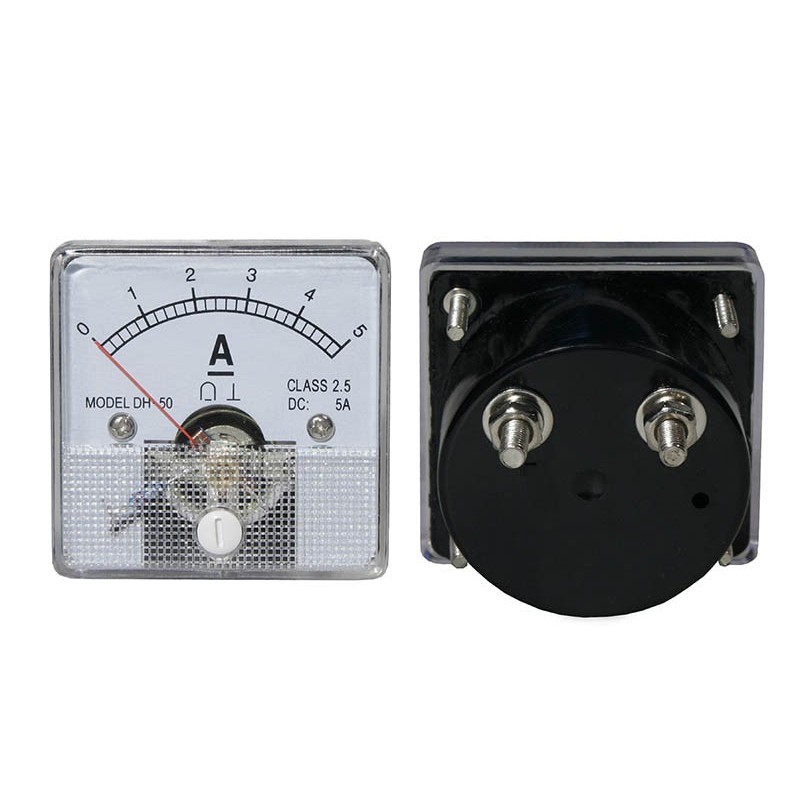 Analoginen ampeerimittari 5A DC | Neliömalli | Sisäänrakennettu sivuvastus