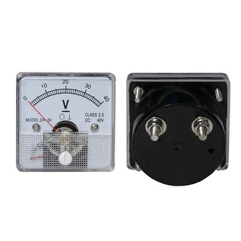 Analoginen volttimittari 40V DC | Neliömalli | Tarkka jännitemittaus