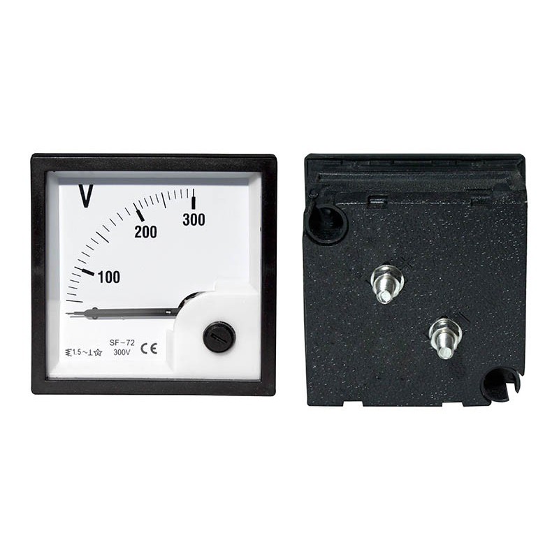 Analoginen volttimittari 300V AC | Suuri neliömalli | Tarkkuusluokka 2