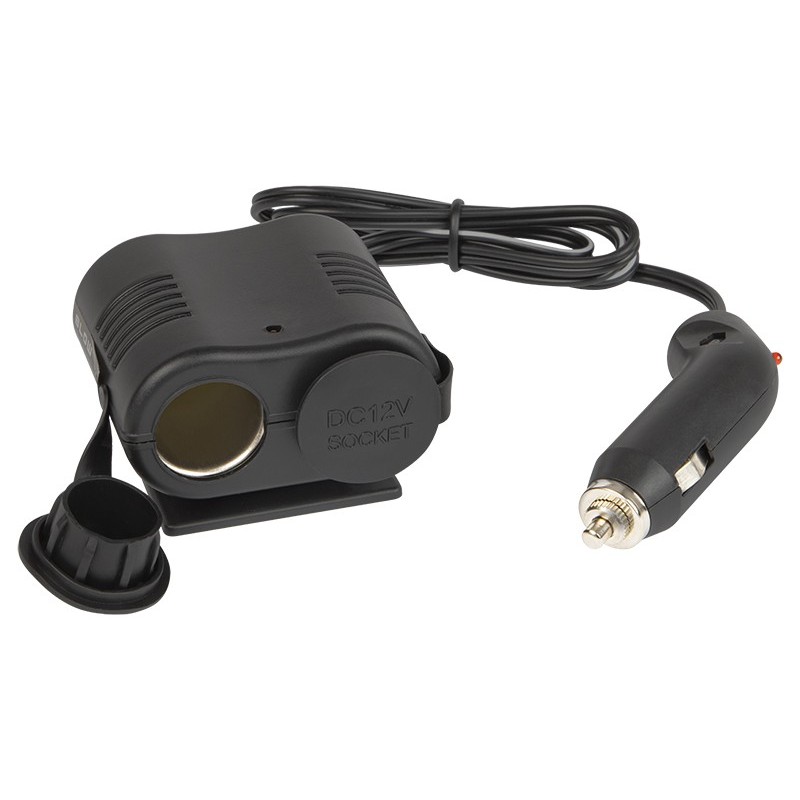 Tupakansytyttimen haarotin 2-paikkainen | 12V/24V | CS-24 metallinhohto