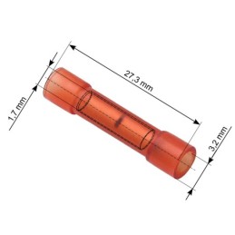 Eristetty jatkoliitin 0,5-1,5 mm2 | Punainen 100 kpl | Nylon-eristys