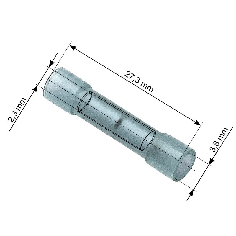 Eristetty jatkoliitin 1,5-2,5 mm2 | Sininen 100 kpl | Nylon-eristys