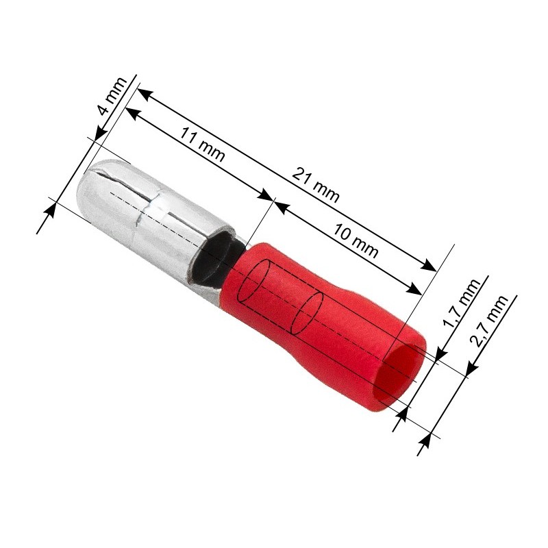 Eristetty liitin, 4.0/21mm pistoke, 100 kpl