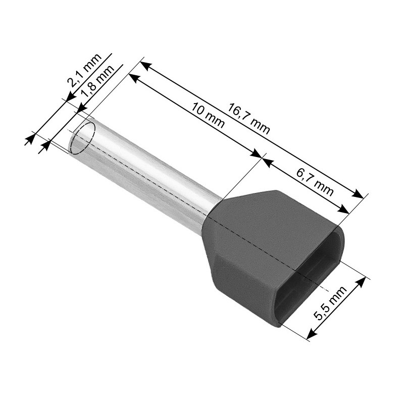 Eristetty holkkiliitin 2x0.75/10, 100 kpl