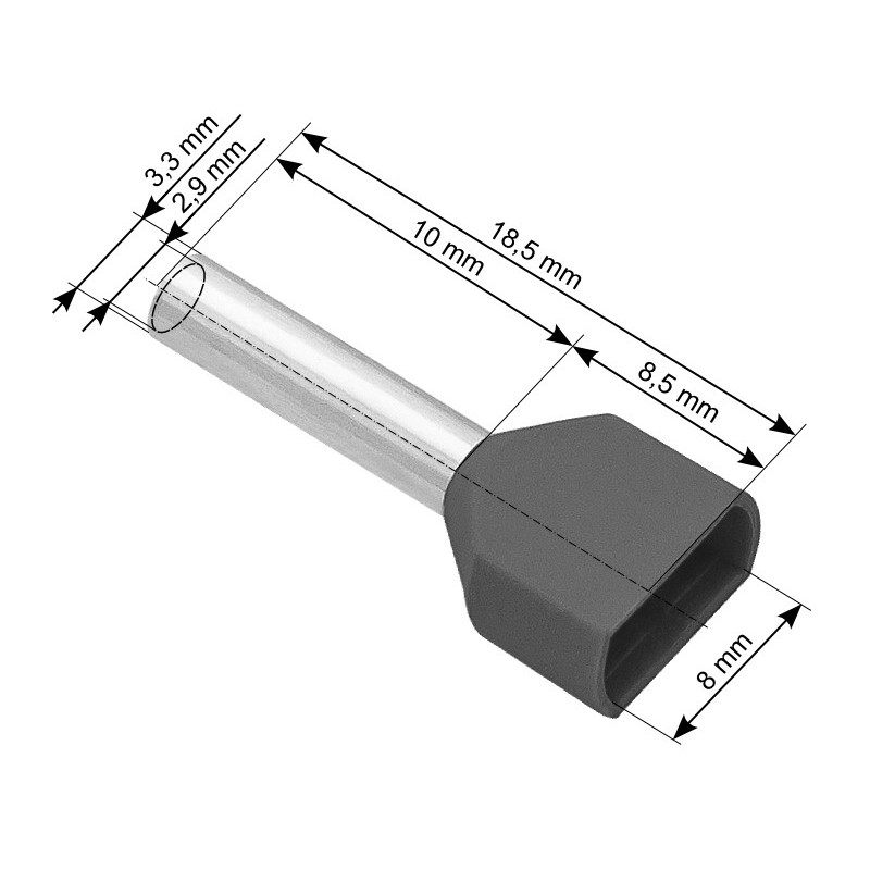 Eristetty holkkiliitin 2x2,5/10, 100 kpl