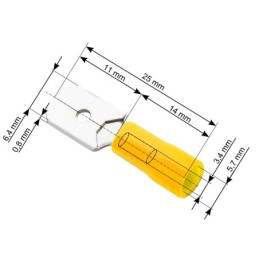 Eristetty lattaliitin uros 6,4mm | Keltainen 4,0–6,0 mm² | 24A