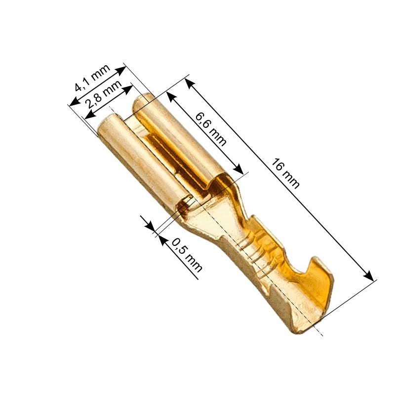 Eristämätön litteä naarasliitin 2.8/16 100 kpl