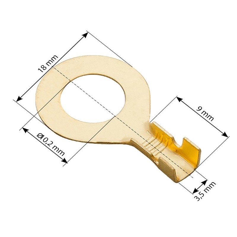 Eristämätön silmukkaliitin M10 100 kpl | Messinki 1,0-1,5mm2