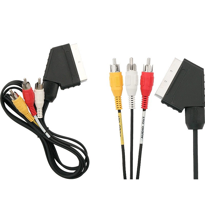EURO - 3RCA -kaapeli | 1,5 m | Scart-adapteri