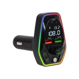 Bluetooth FM-lähetin T-05 RGB | PD3.0 QC3.0 | USB-C 5.0