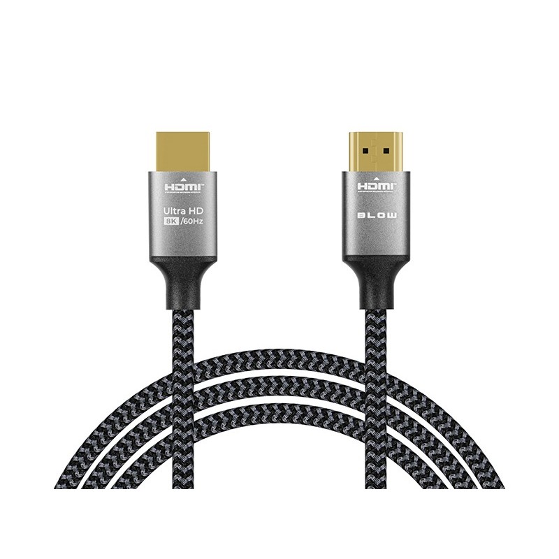 HDMI-kaapeli 8K SILVER 1,5m | Hopeinen punos | 48Gb/s huippunopeus