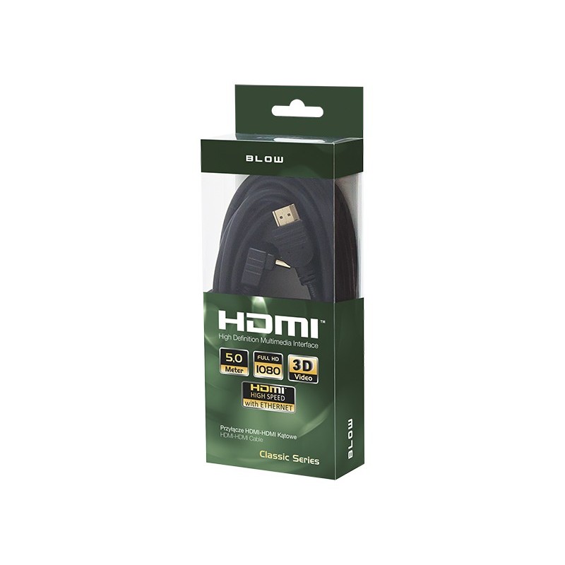 HDMI-kaapeli 5m kulmaliittimellä | 4K 60Hz | CLASSIC-sarja