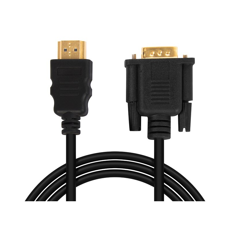 HDMI-uros - VGA-uros kaapeli 2m | Full HD | Kultaiset liittimet